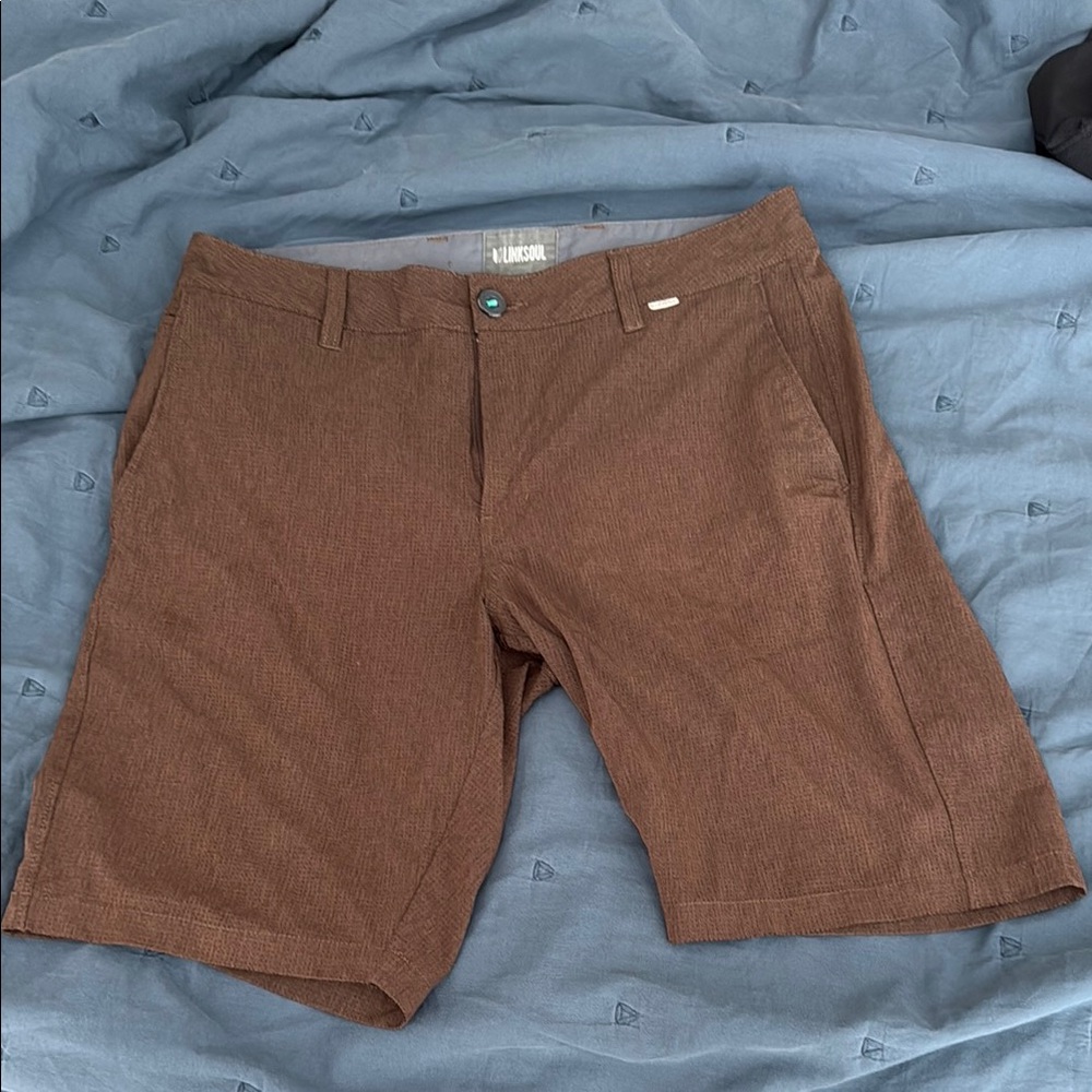 Linksoul Brown Flat Front A/C Shorts